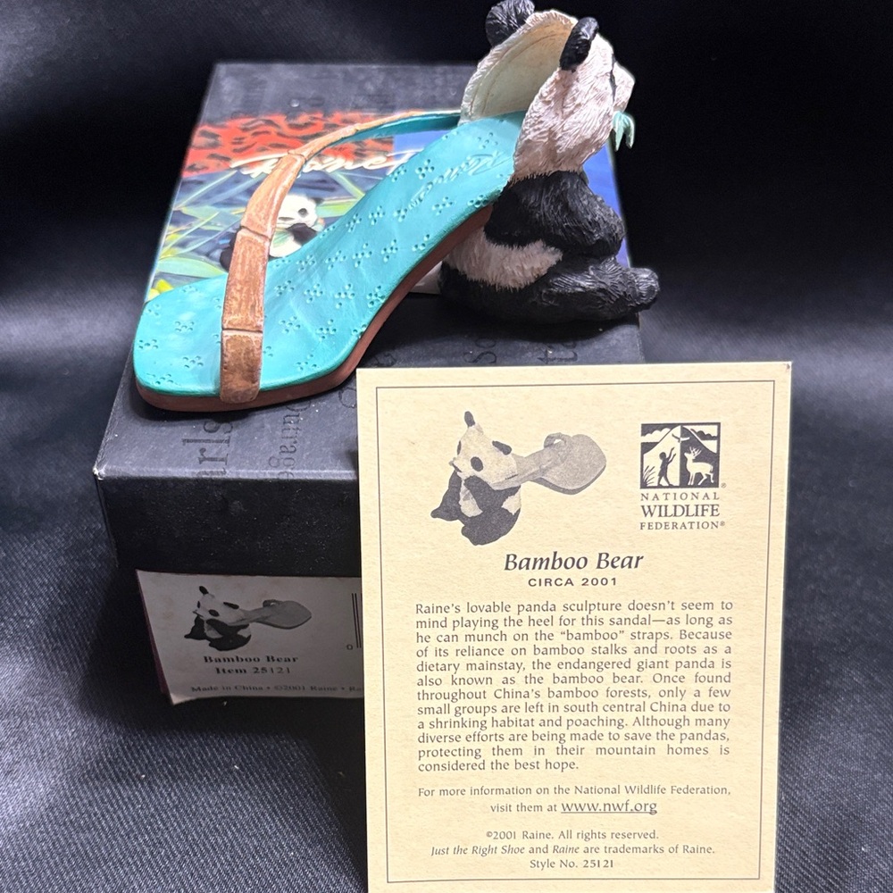 Just The Right Shoe Bamboo Bear Sandals - Black and Blue - Picture 2 of 5